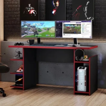 Mesa Gamer Preto/Vermelho